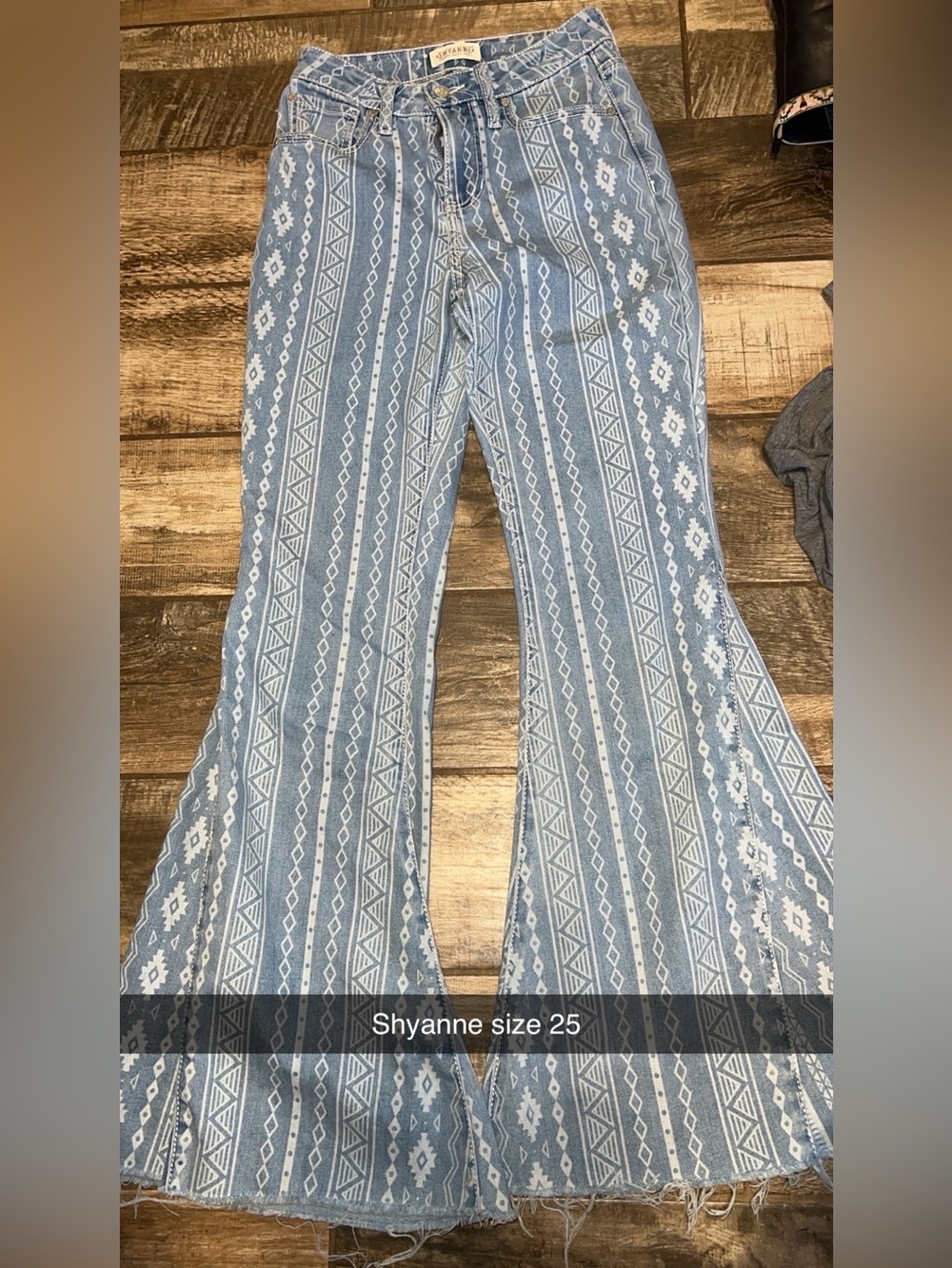 Shyanne Light Blue Aztec Flare Pants